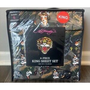 Ed Hardy Skull Camouflage 6 Piece King Sheet Set